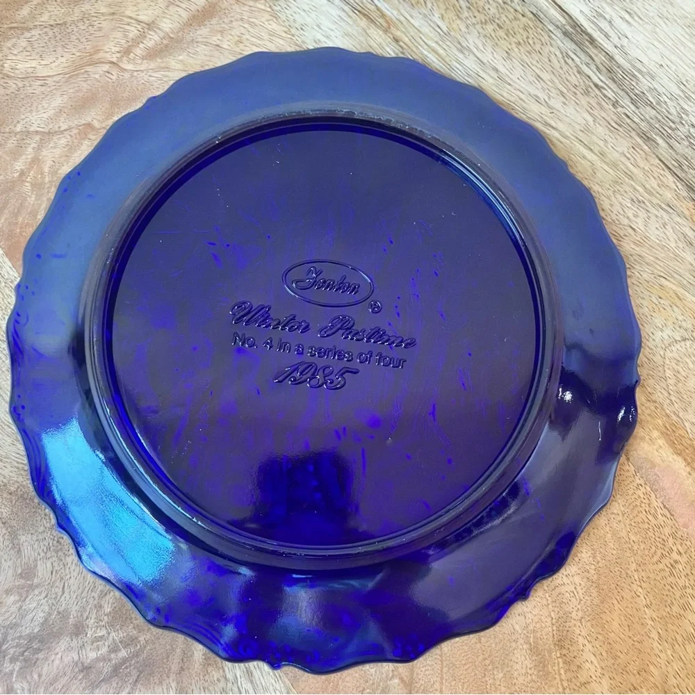 Fenton | Vintage 1985 Courier And Ives Winter Pastime Carnival Glass Plate